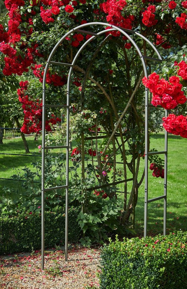 Tom Chambers Pewter Classic Metal Garden Arch  2.2m 