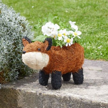 Smart Garden Foxy Planter - Fox Rattan Garden Planter Ornament