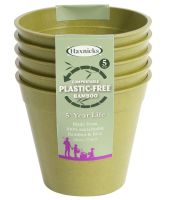 Haxnicks 5 x Bamboo Fibre Pots 5ï¿½ï¿½- Compostable Sage Green Pots