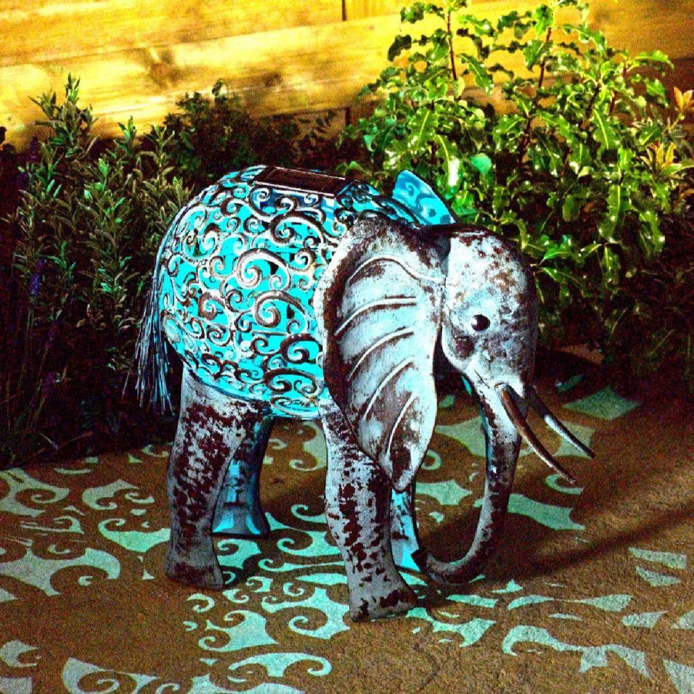 Garden Lighting Silhouette Elephant Light Ornament Oasis