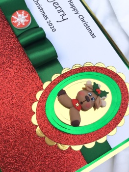 Personalised reindeer Christmas keepsake card