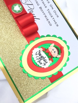 Personalised naughty or nice Christmas keepsake card