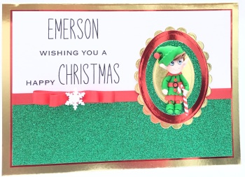 Personalised elf  Christmas keepsake card