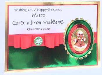 Personalised gingerbread man Christmas keepsake card