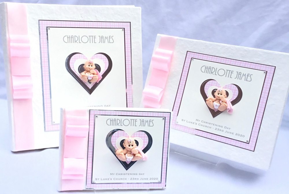 Personalised christening /new baby trio keepsake set