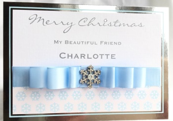 Personalised crystal snowflake Christmas keepsake card