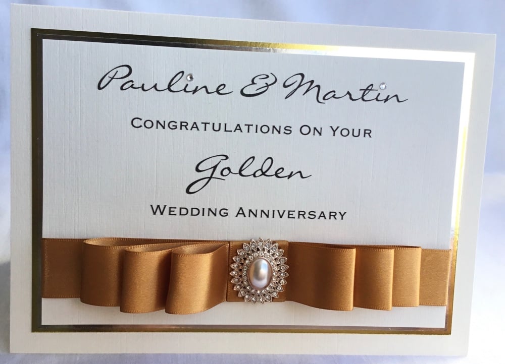 Personalised Golden Wedding Anniversary keepsake Card