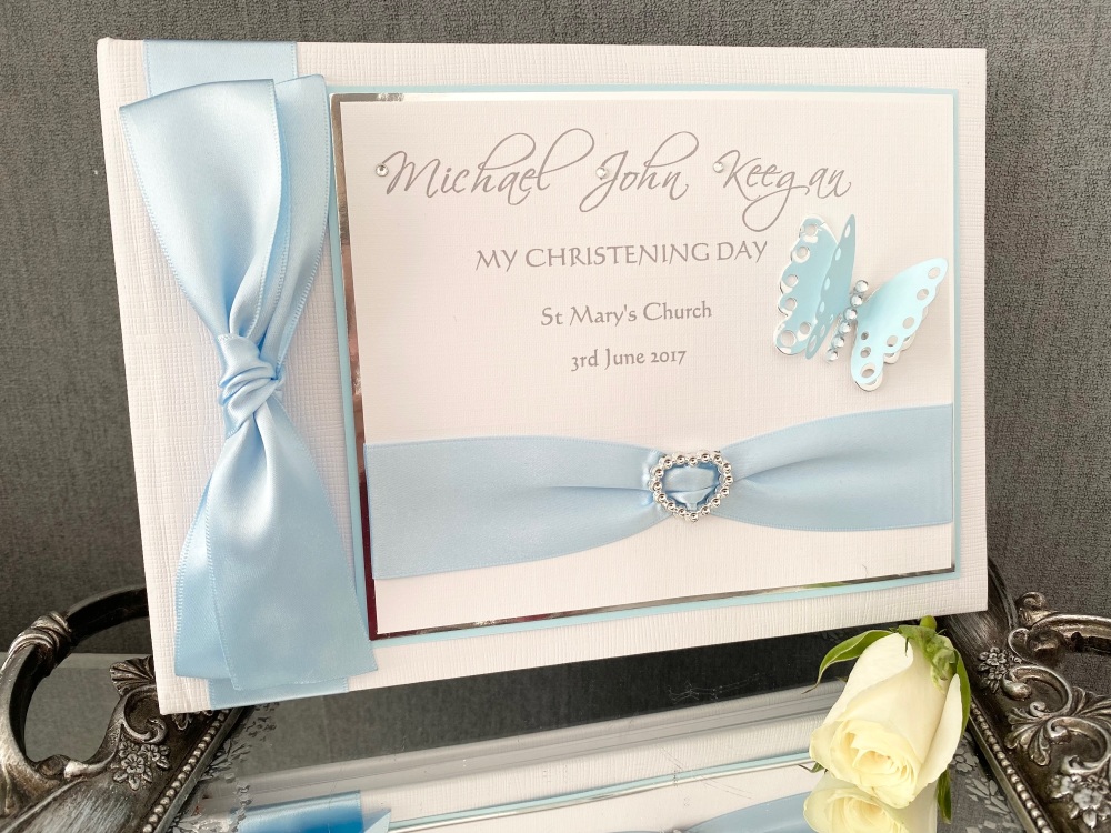 Boys Personalised Christening Guest Book