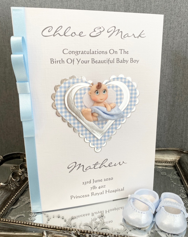 Personalised New Baby/ Christening Keepsake Card