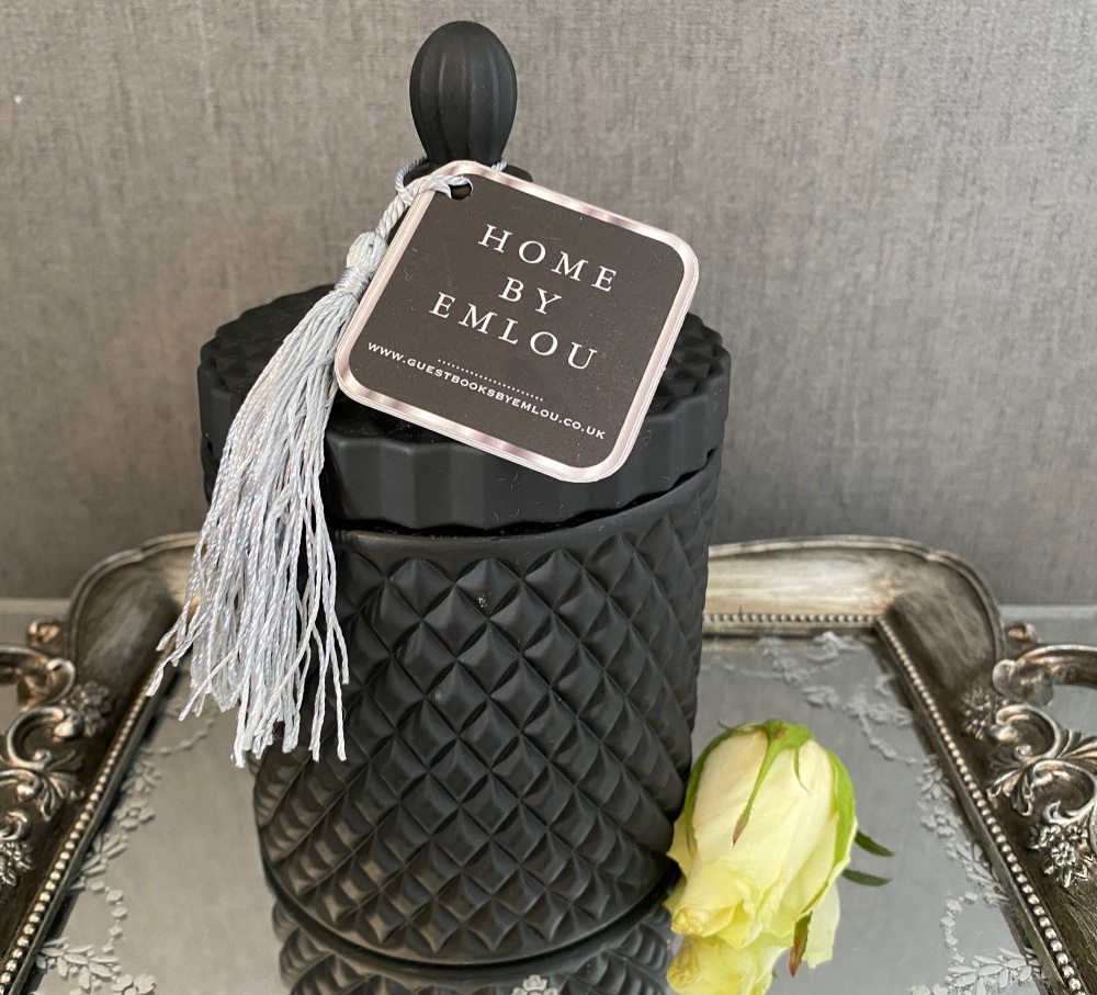Luxury Black Ceramic Tea Light Jar