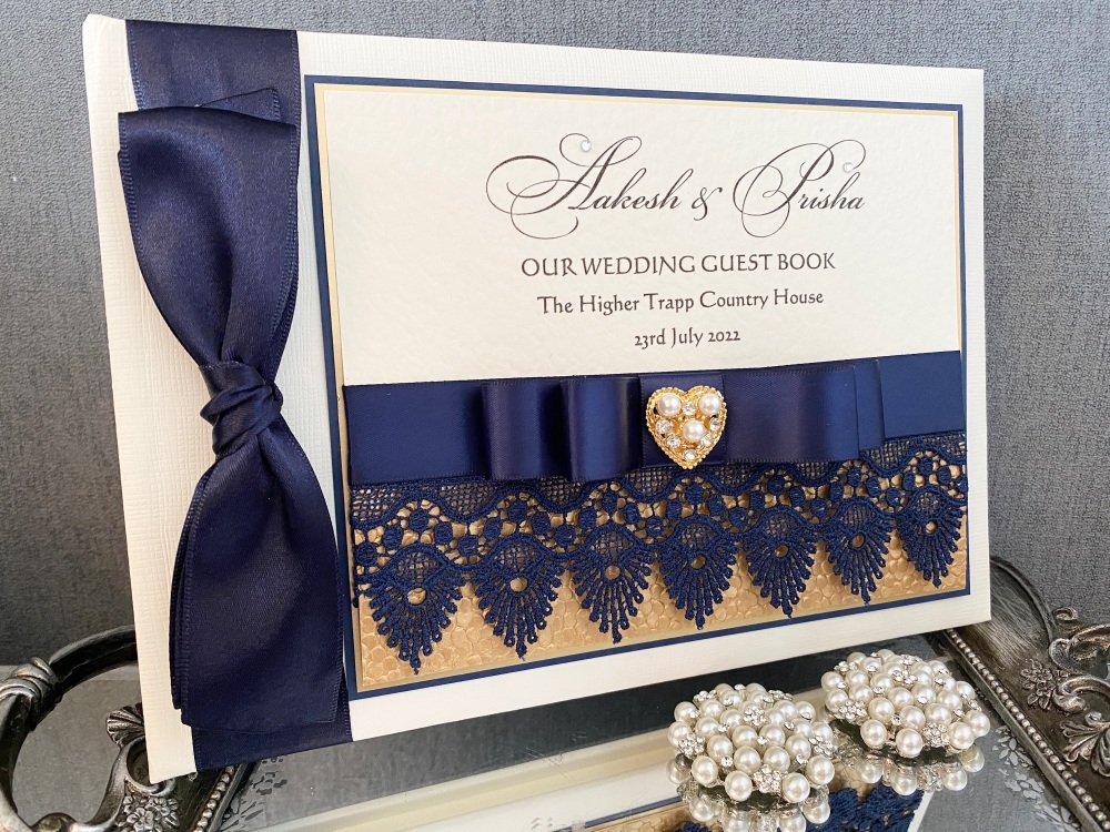 Luxury Personalised Wedding Guest Book 