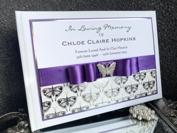 Personalised Book Of Condolence Butterfly