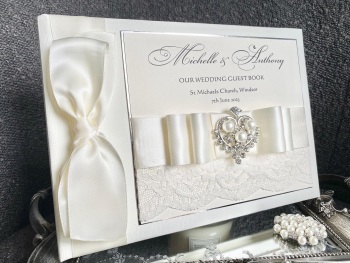 Luxury Ivory Personalised Wedding Guest Book