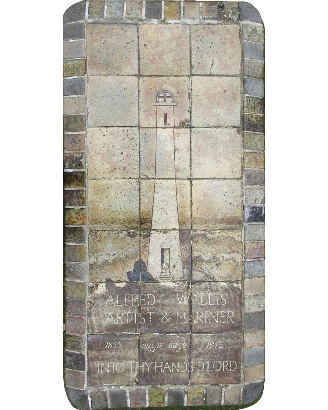 Alfred Wallis's grave with tiles by Bernard Leach