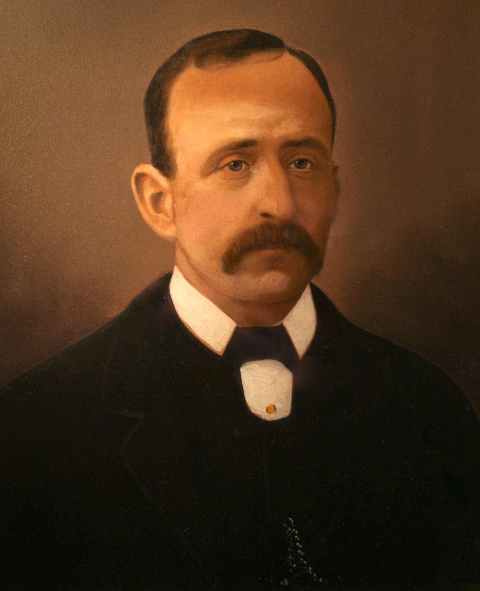 Hand tinted photograph of Alfred Wallis in 1895