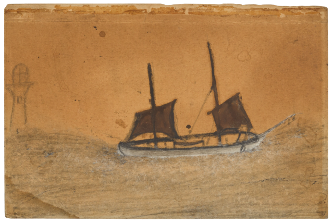 Alfred Wallis painting of a lugger