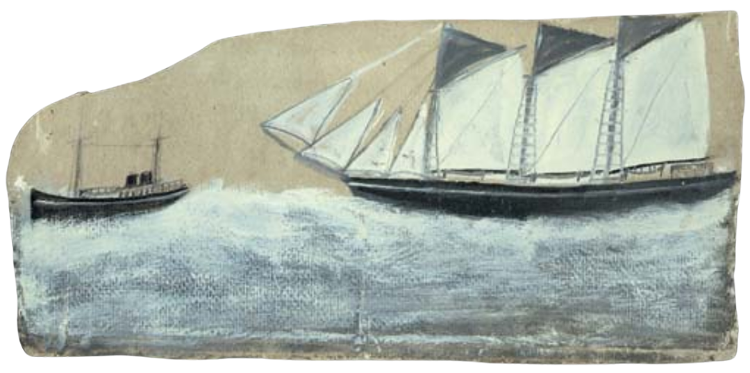 Alfred Wallis painting of a three-masted schooner