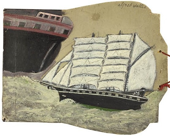 Alfred Wallis painting of a three-masted barque