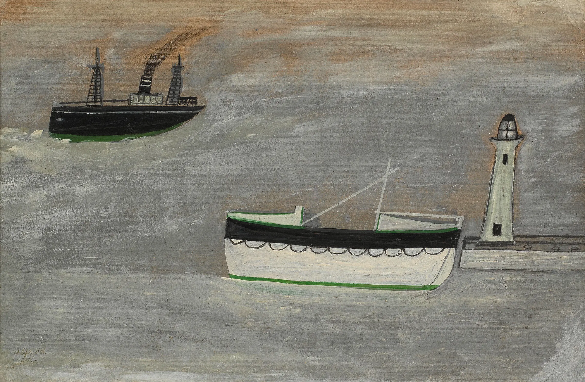 Alfred Wallis painting of a lifeboat