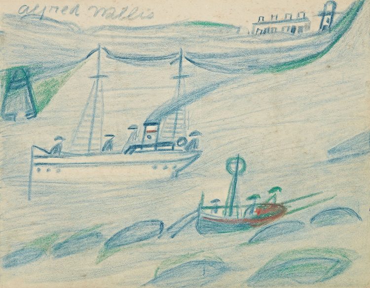 Alfred Wallis painting of the Sevenstones Lightship