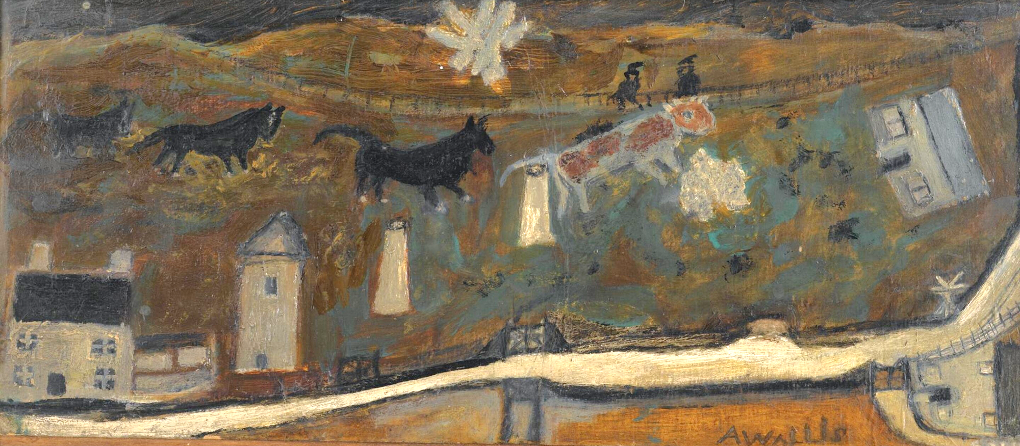 Alfred Wallis painting of the road to Zennor