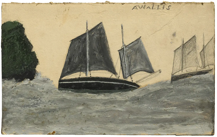 Alfred Wallis painting of two luggers