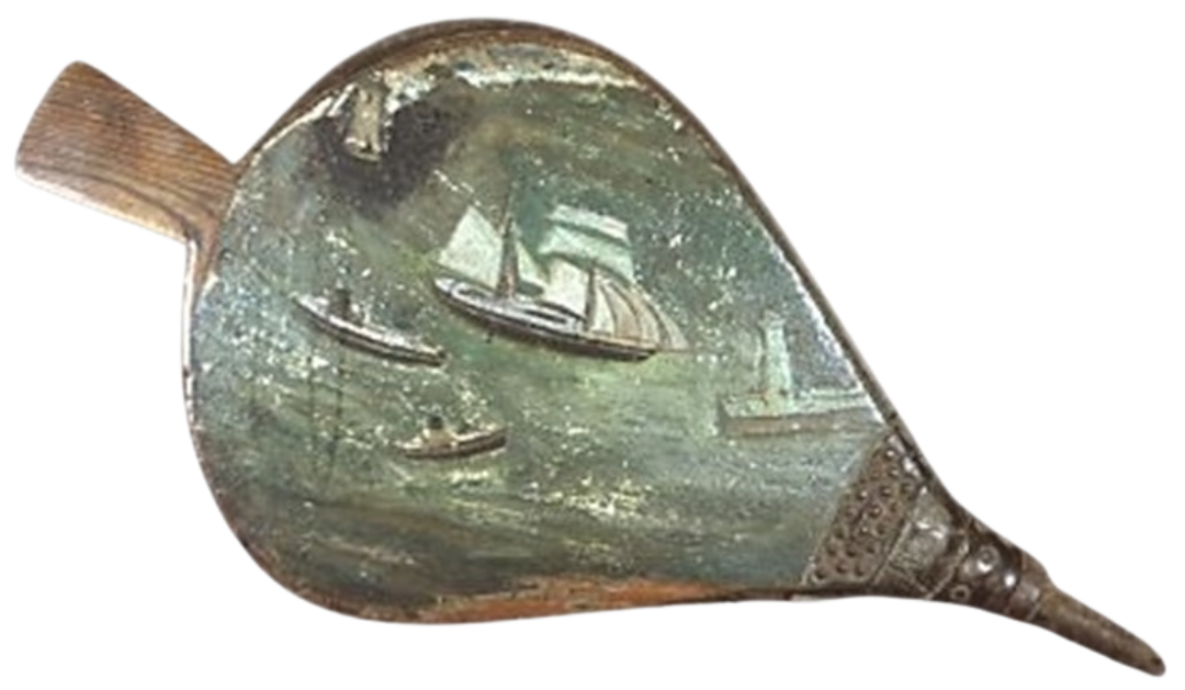 Alfred Wallis painting on his wooden bellows