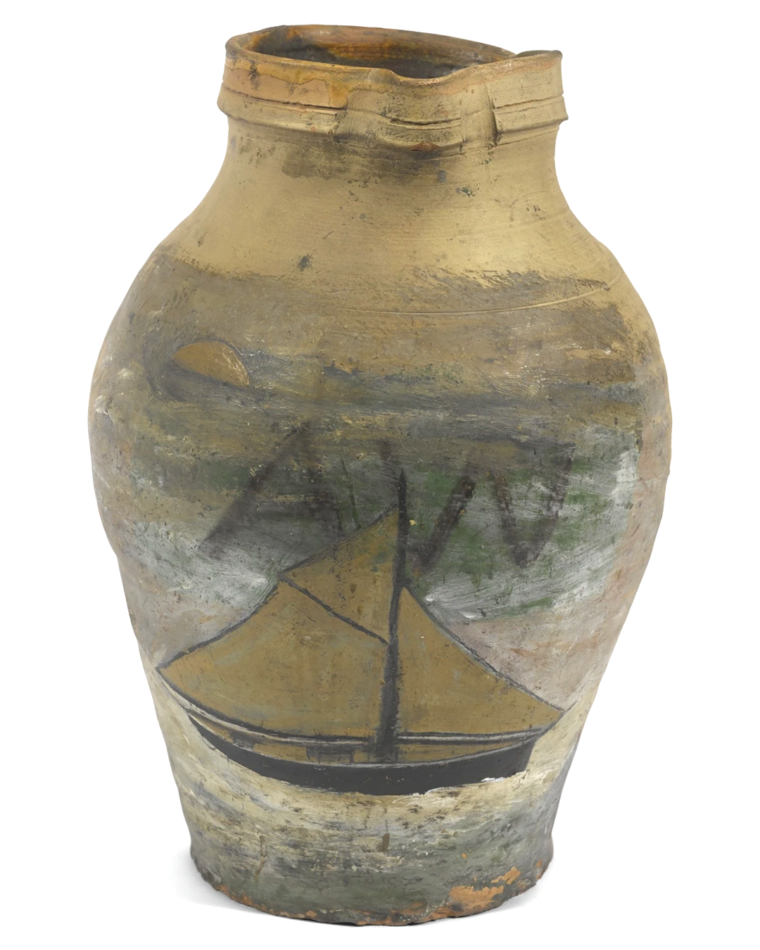 Alfred Wallis painting on an earthenware jug
