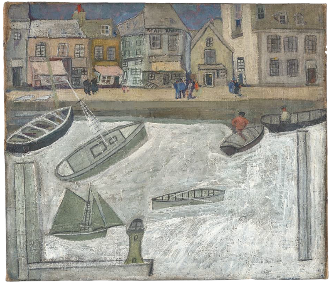 Alfred Wallis overpainting a canvas by Christopher Wood 1930