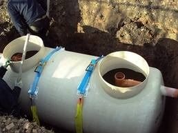 Crystal septic tank being installed