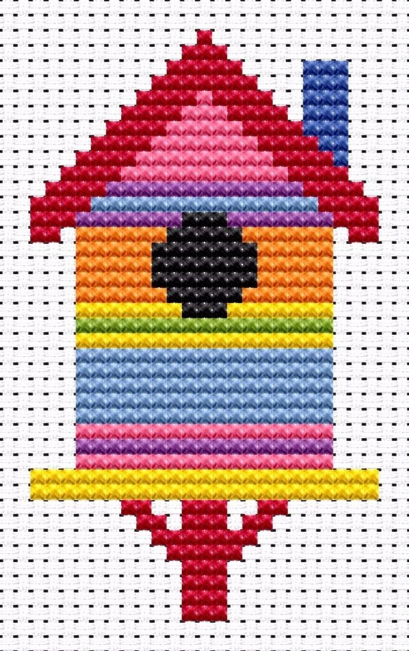 Birdhouse Cross Stitch - Sew Simple