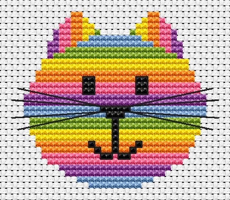 Cat Head Cross Stitch - Sew Simple