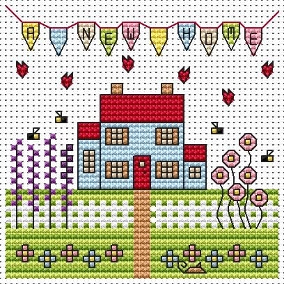 New Home Cross Stitch Card