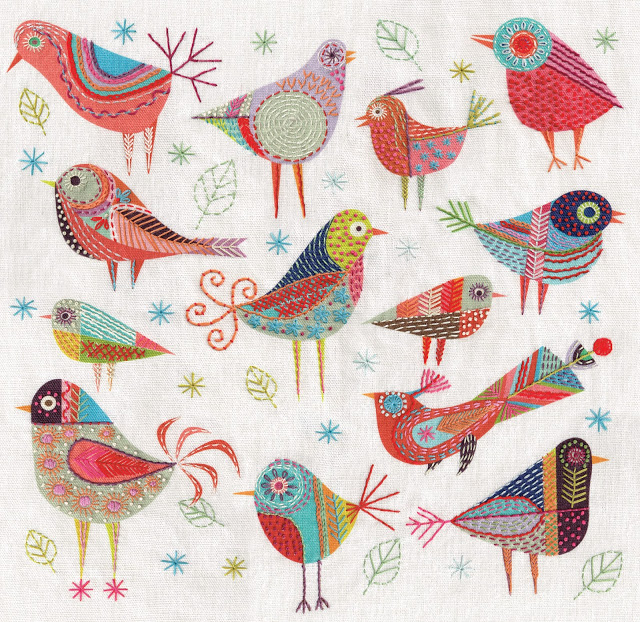 Modern Bird Dance Embroidery Kit - Nancy Nicholson