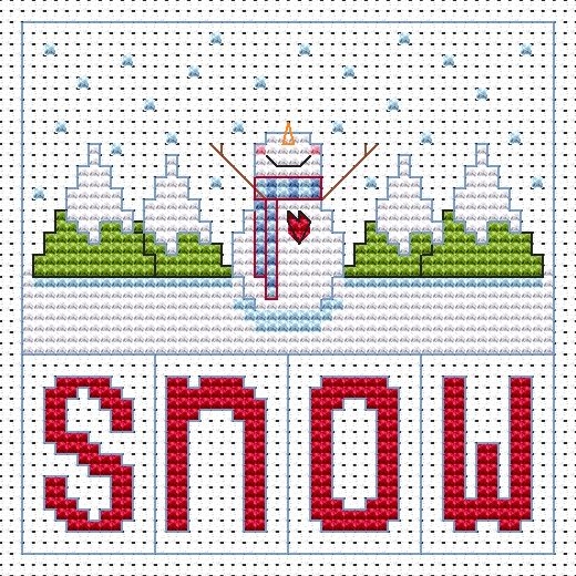 Snowman Christmas Cross Stitch Card