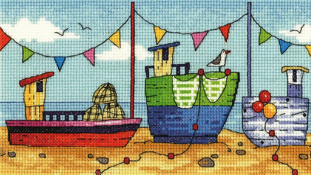 Boats Cross Stitch - Heritage Crafts