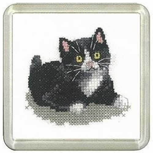 Black and White Kitten Coaster Kit