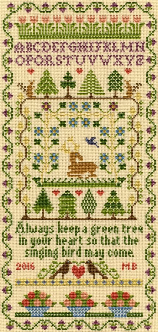 Green Tree - Moira Blackburn Cross Stitch