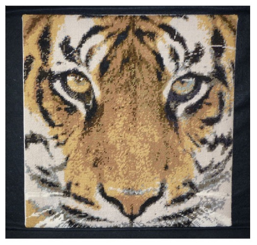 Bengal Tiger Charted Tapestry - Plain Canvas