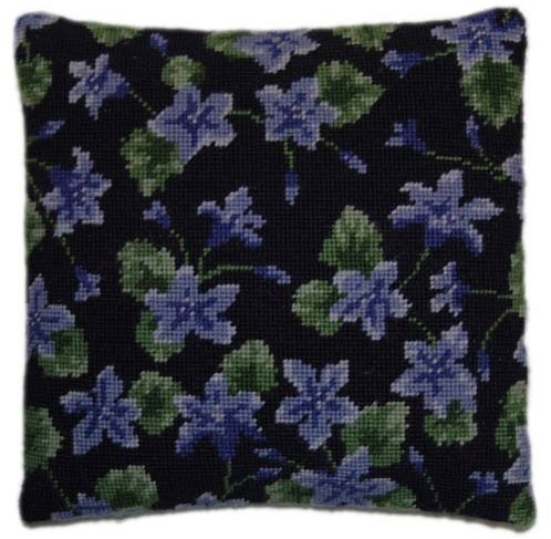 Campanula on Purple Herb Pillow Tapestry