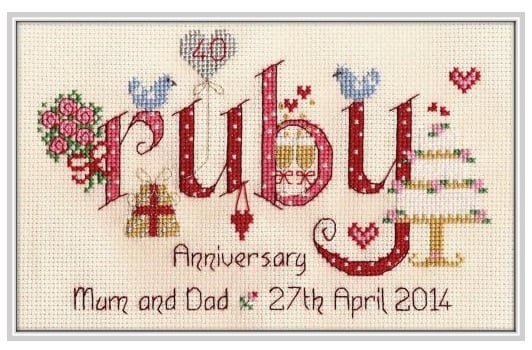 Ruby Anniversary 40 Years - Nia Cross Stitch