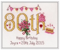 80th Birthday Sampler Kit - Nia Cross Stitch