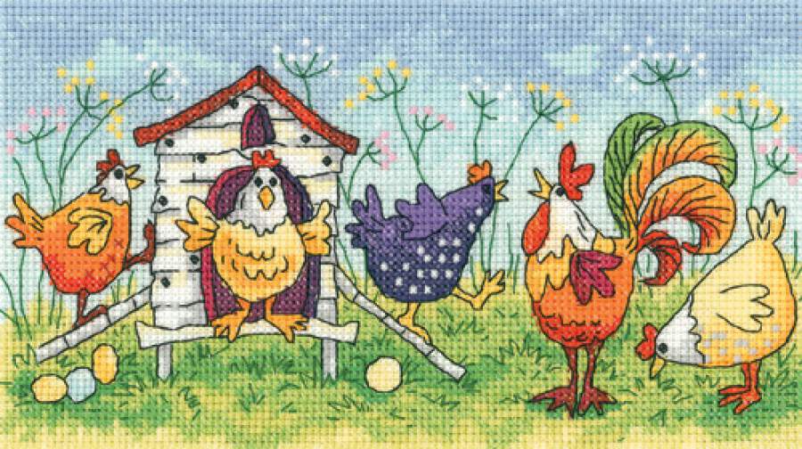 Happy Hens Cross Stitch - Heritage Crafts
