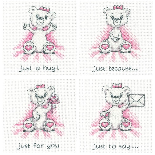 Justine Bear cross stitch cards