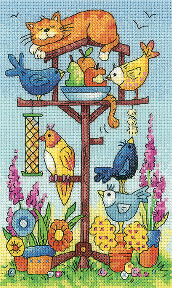 Bird Table Cross Stitch - Heritage Crafts