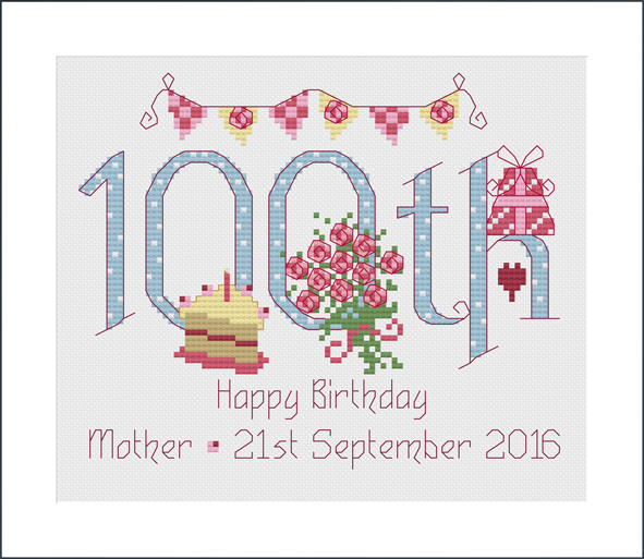 100 Years Birthday Sampler Kit - Nia Cross Stitch