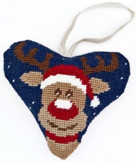 Christmas Rudolph Heart Tapestry