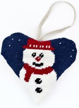 Christmas Snowman Heart Tapestry (Buy 2 for £27)