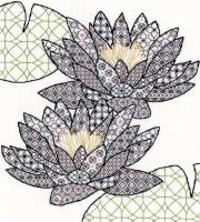Water Lily Blackwork Embroidery - Bothy Threads