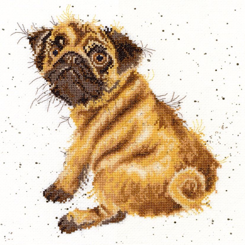 Pug Dog Cross stitch - Hannah Dale - Wrendale Designs